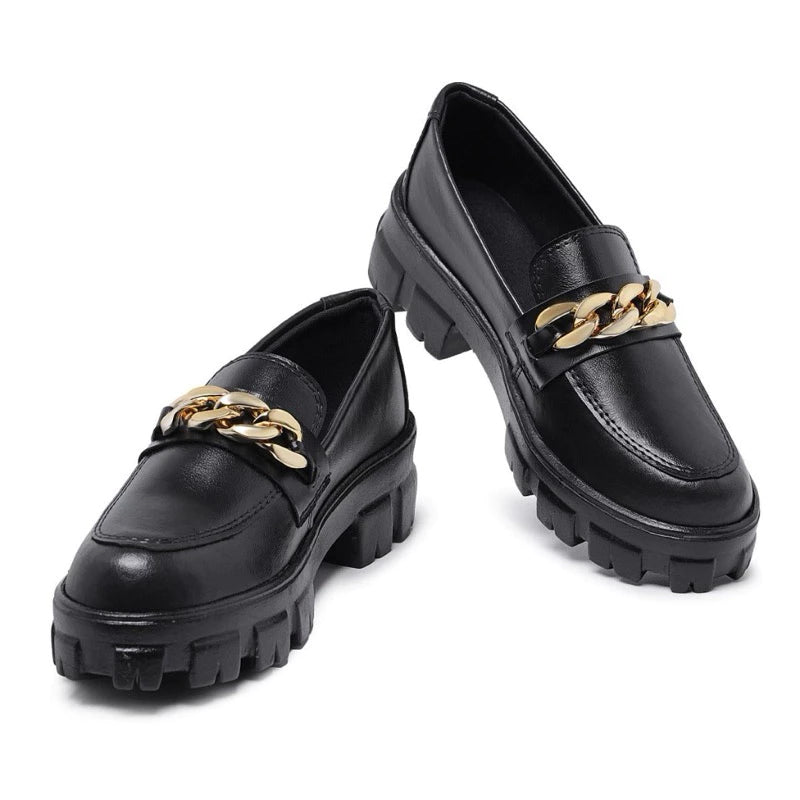 Mocassim Tratorado Oxford College Com Correntes Moda