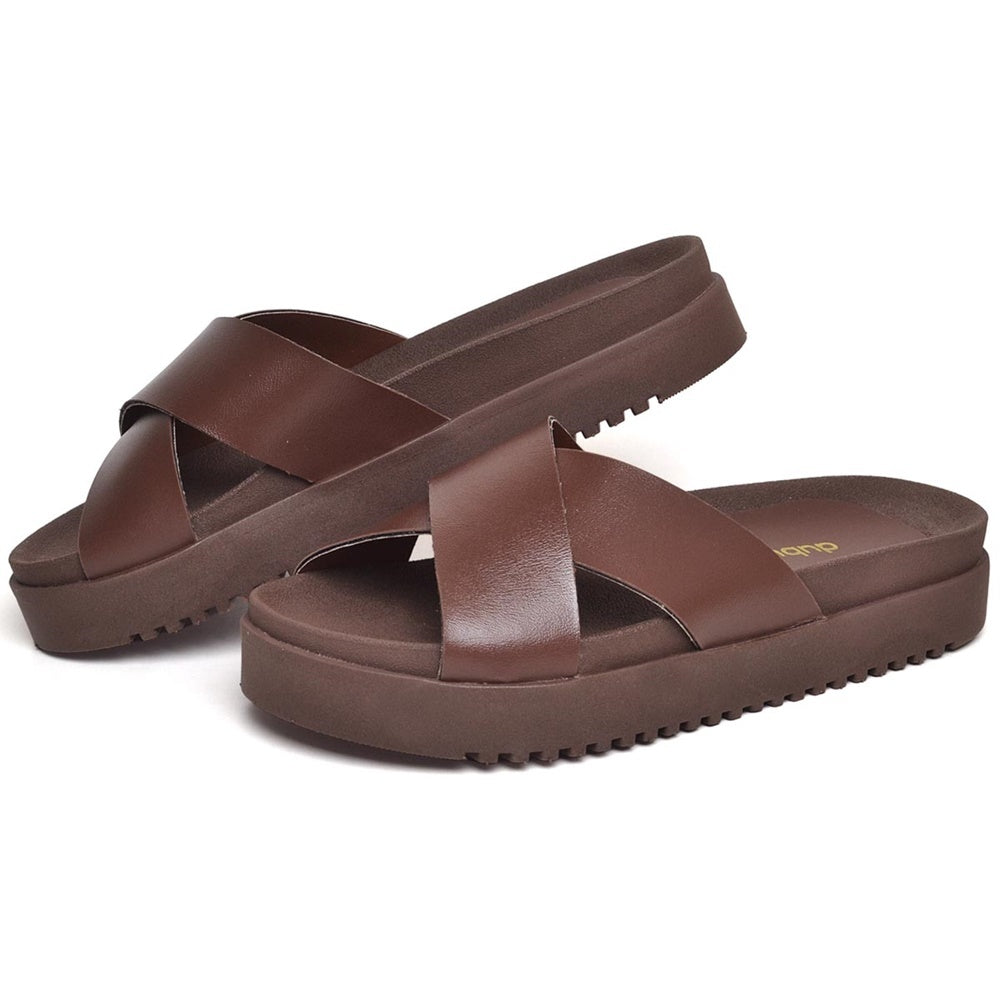 Sandalia Slide Dubuy Feminina Papete Tiras