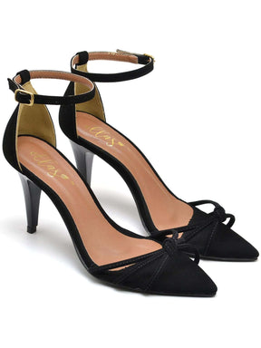 Sandália Feminina Ellas Online Salto Medio Bico Folha