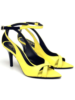 Sandália Feminina Ellas Online Salto Médio Bico Folha