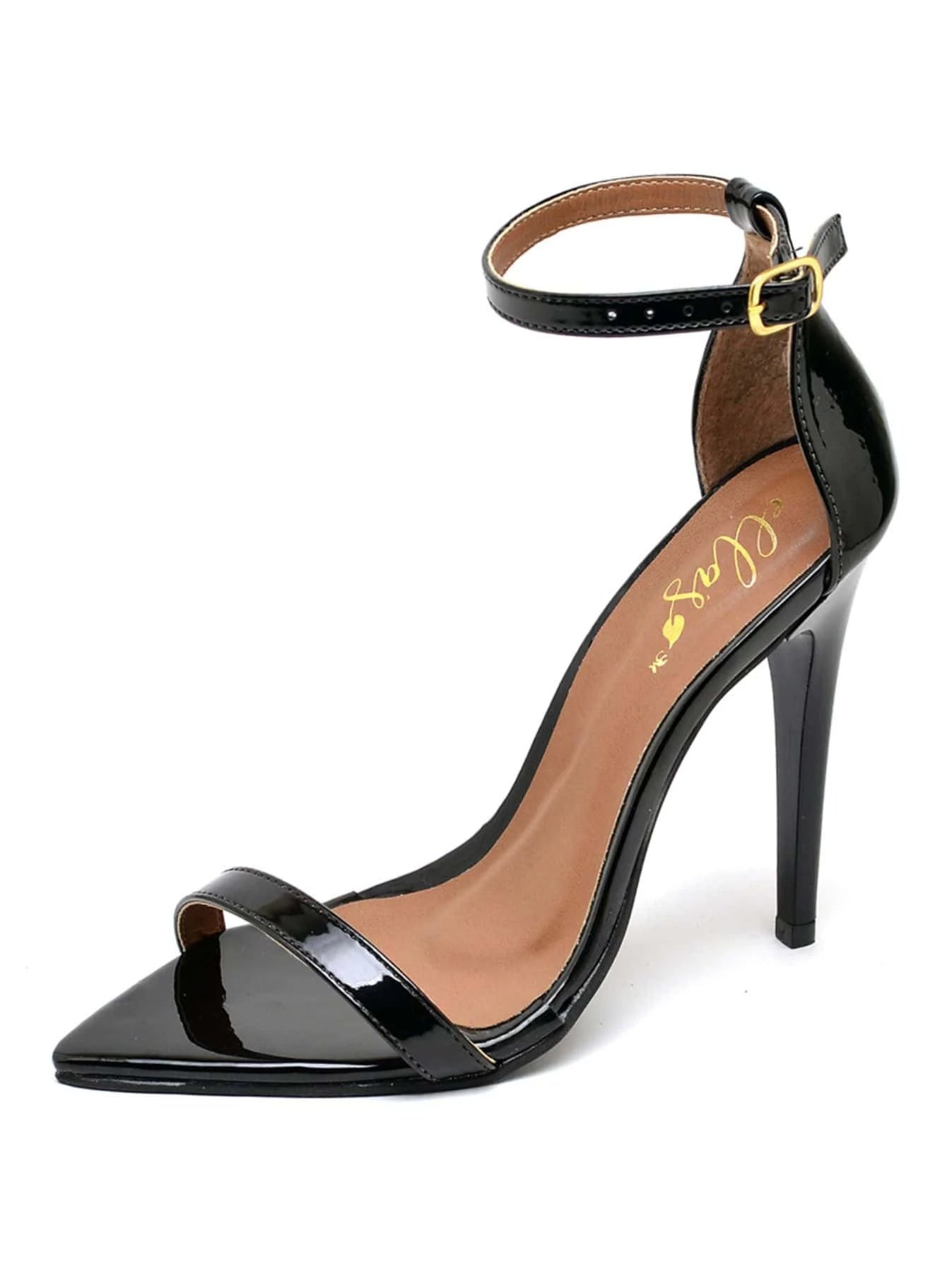 Sandália Feminina Ellas Online Salto Alto Bico Folha