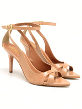 Sandália Feminina Ellas Online Salto Médio Bico Folha