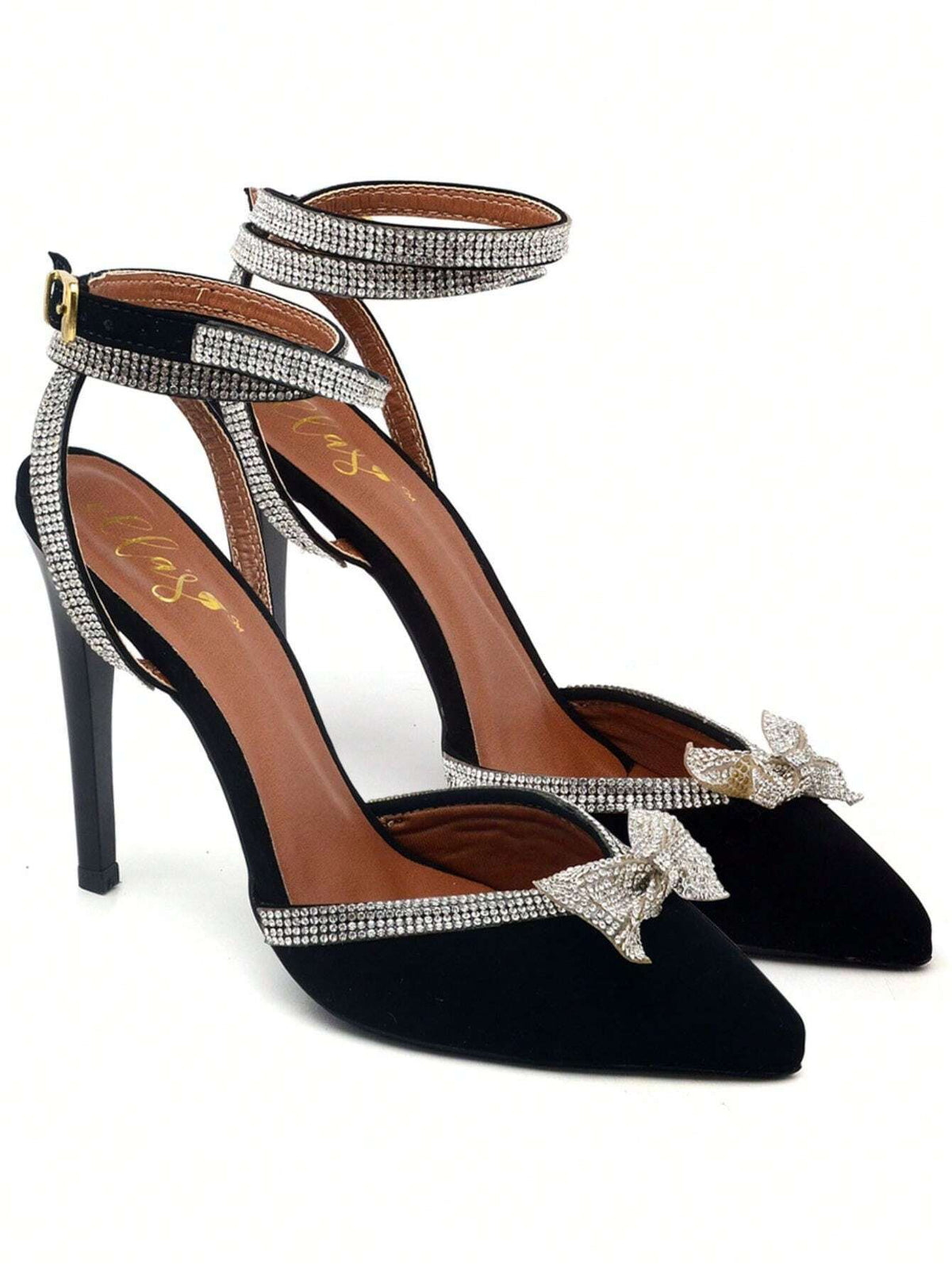 Scarpin Feminino Ellas Online Salto Alto com Strass