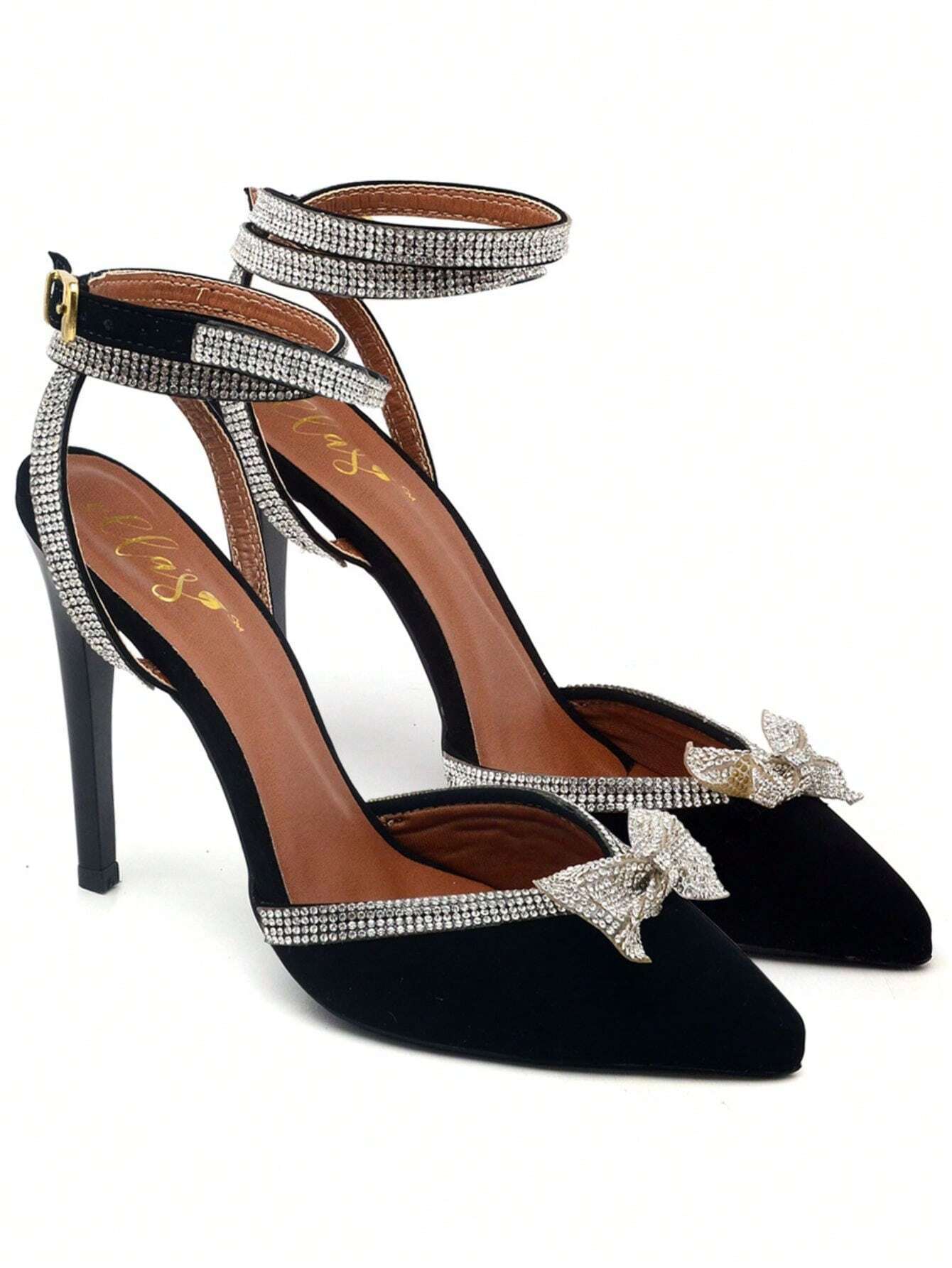 Scarpin Feminino Ellas Online Salto Alto com Strass