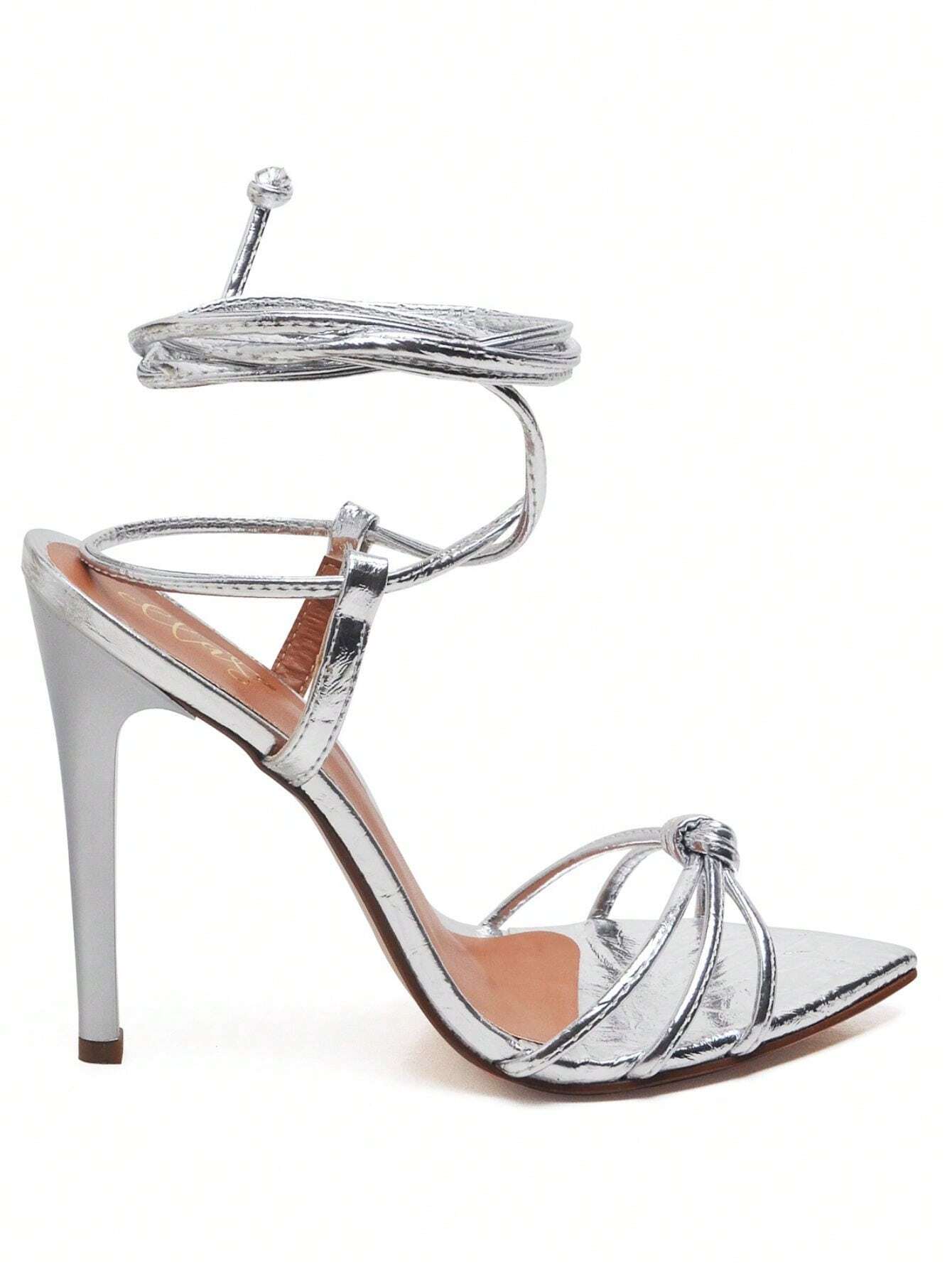 Sandália Feminina Ellas Online Salto Alto Bico Folha