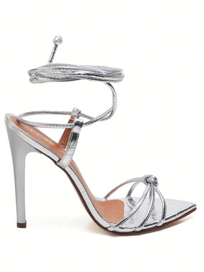 Sandália Feminina Ellas Online Salto Alto Bico Folha