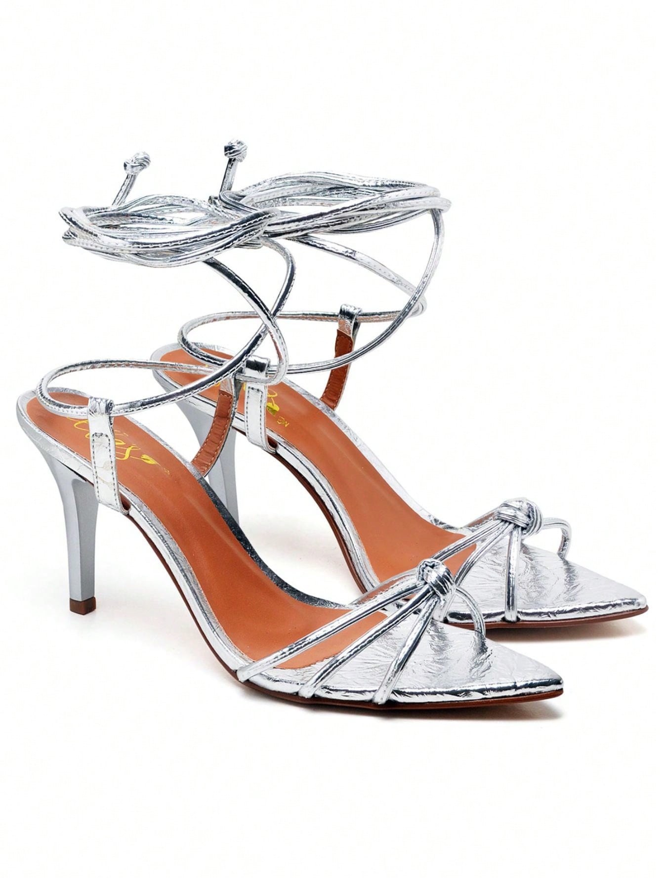 Sandália Feminina Ellas Online Salto Alto Bico Folha