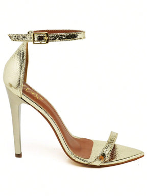 Sandália Feminina Ellas Online Salto Alto Bico Folha