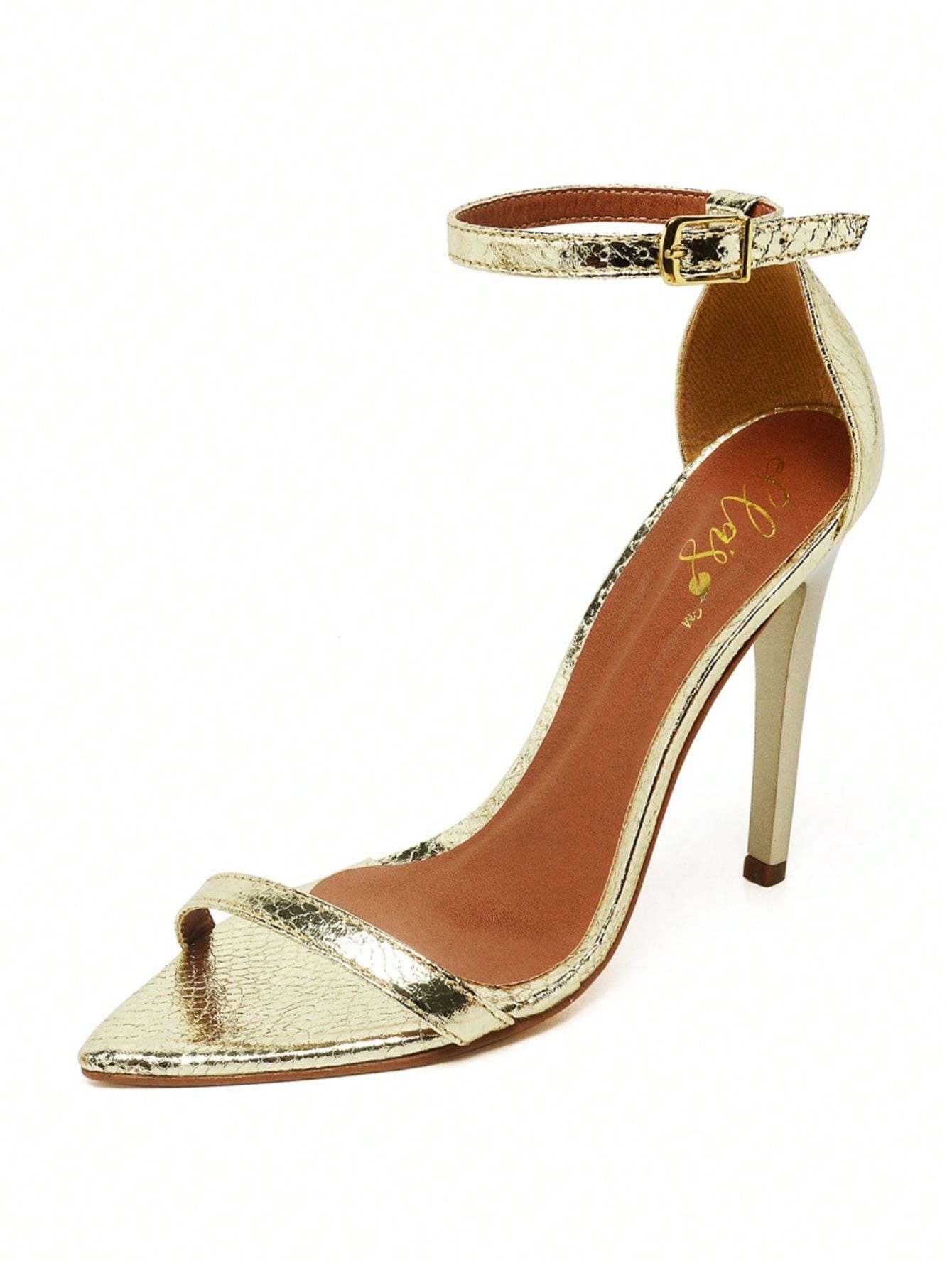 Sandália Feminina Ellas Online Salto Alto Bico Folha