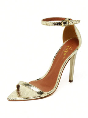 Sandália Feminina Ellas Online Salto Alto Bico Folha