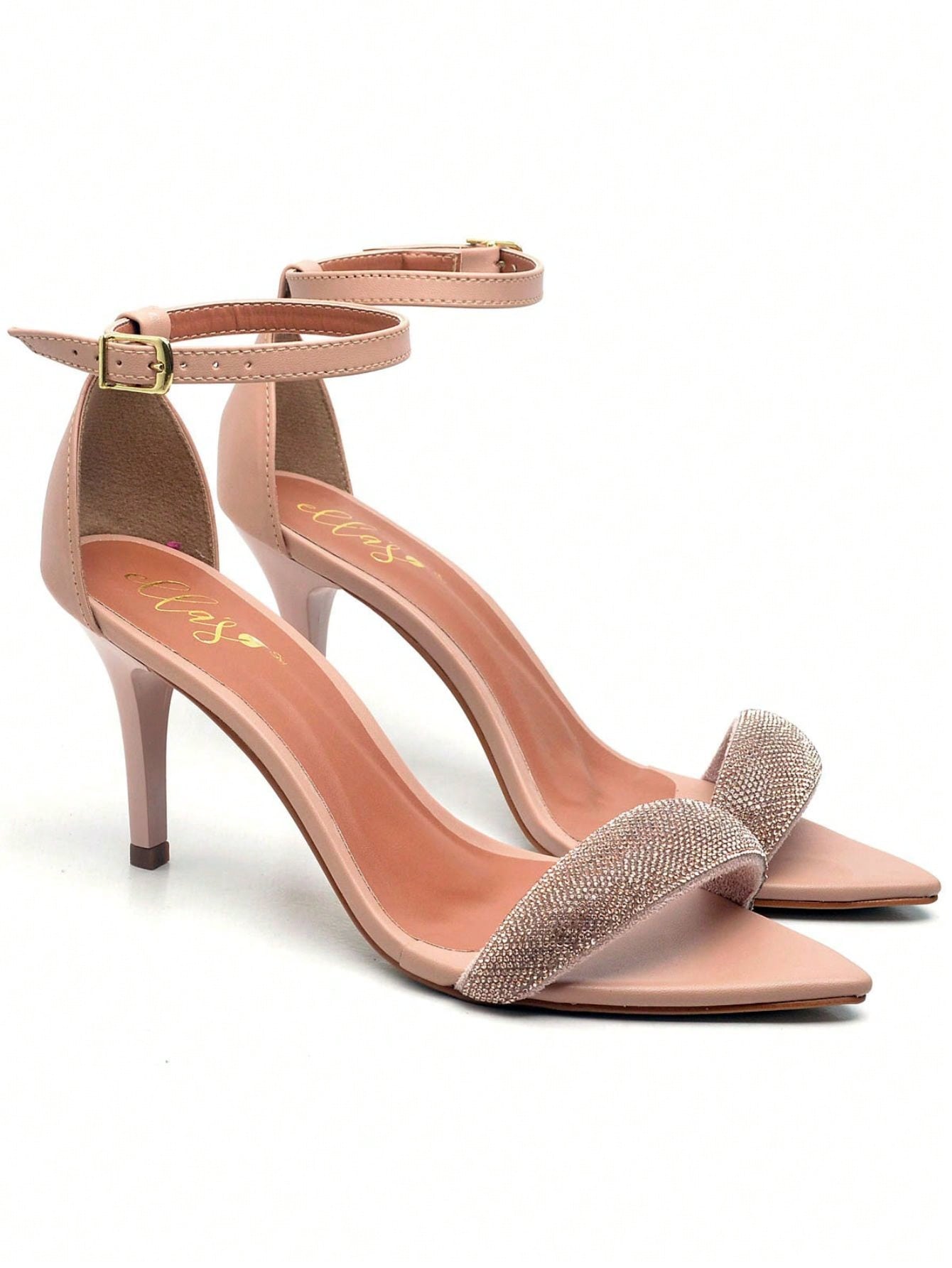 Sandália Feminina Ellas Online Salto Médio Festa Tira Strass