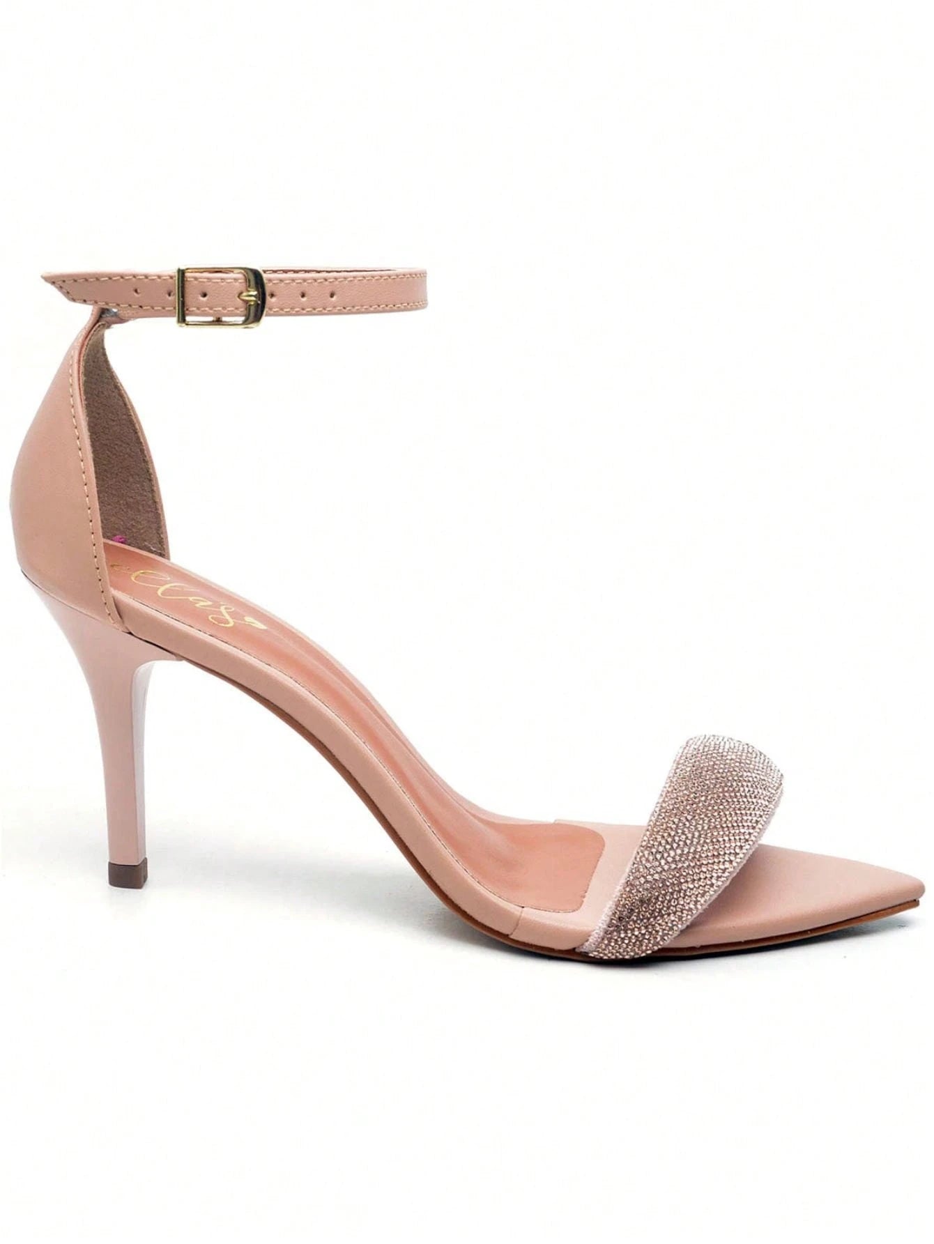 Sandália Feminina Ellas Online Salto Médio Festa Tira Strass