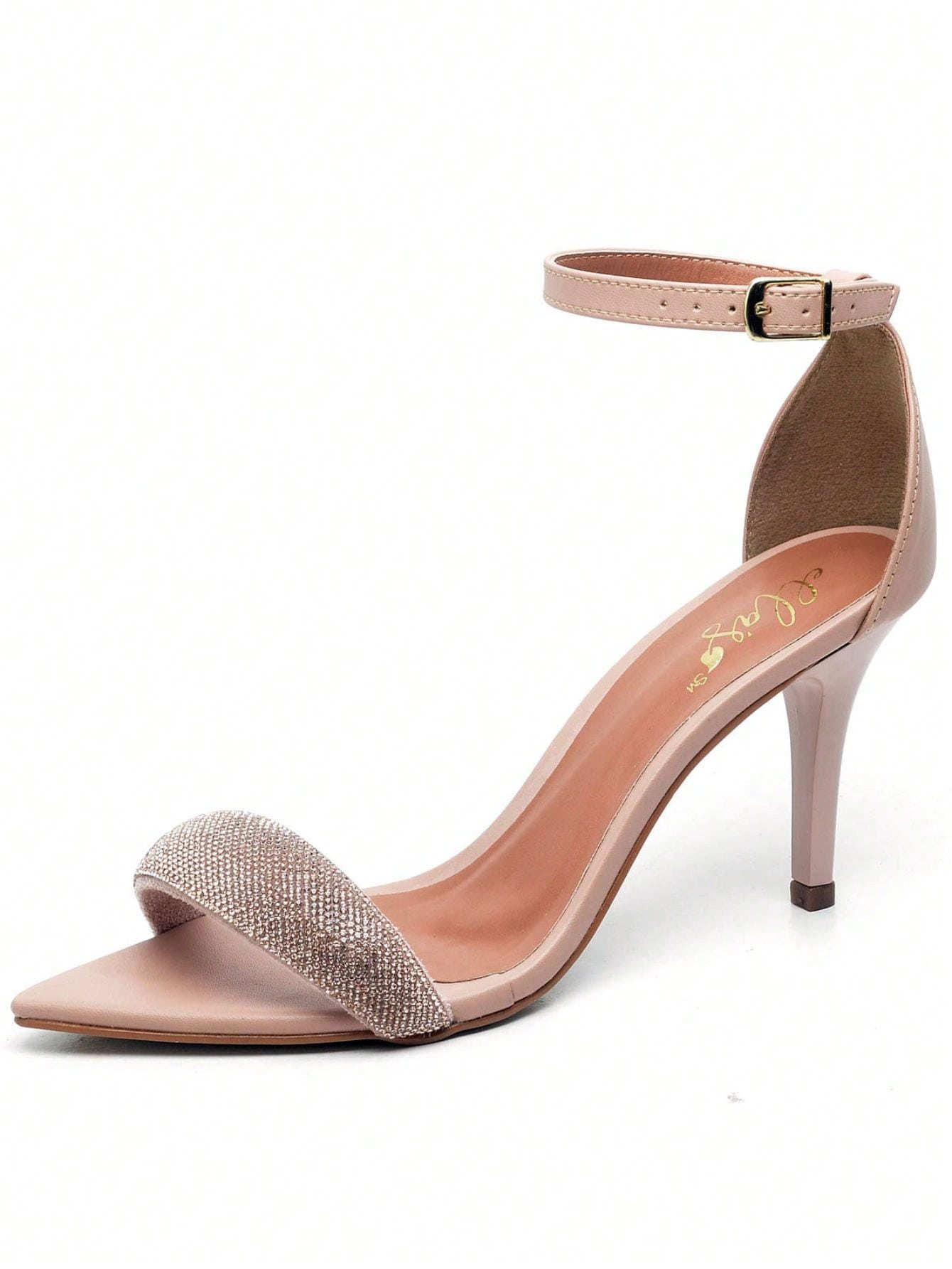 Sandália Feminina Ellas Online Salto Médio Festa Tira Strass