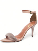 Sandália Feminina Ellas Online Salto Médio Festa Tira Strass