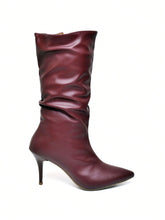 Bota Feminina Ellas Online Cano Médio Enrugado Salto Medio