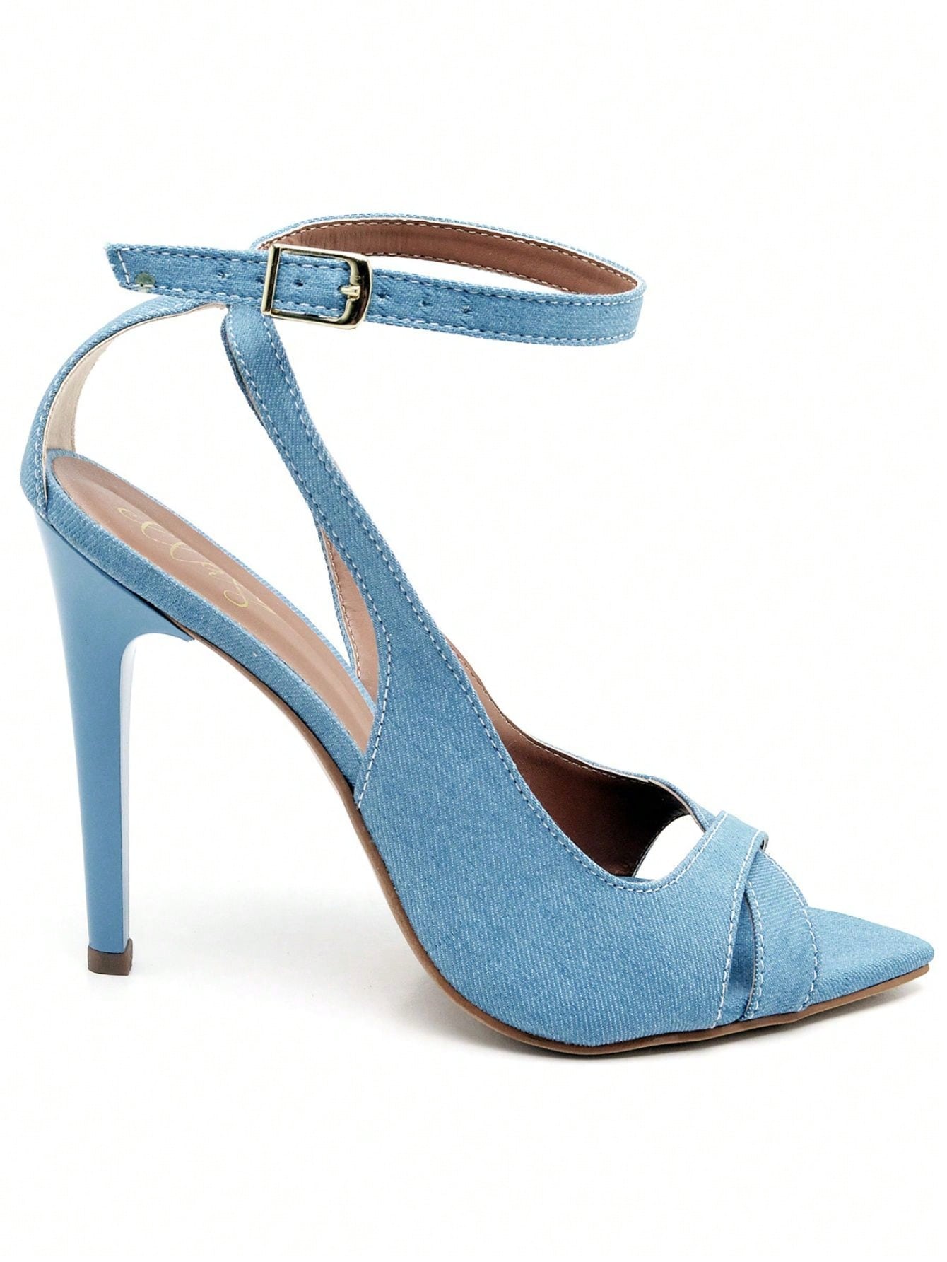 Sandália Feminina Ellas Online Salto Alto Bico Folha