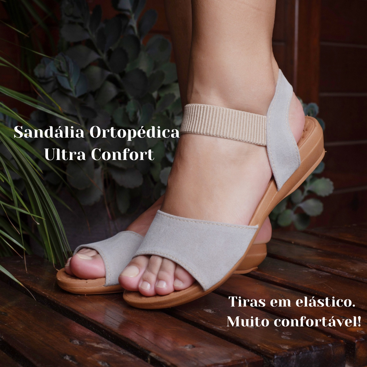Sandália Ortopédica Ultra Confort de Elástico Leve e Macia