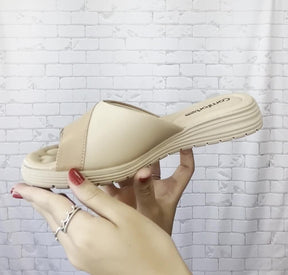 Sandália Feminina Caqui Comfortflex