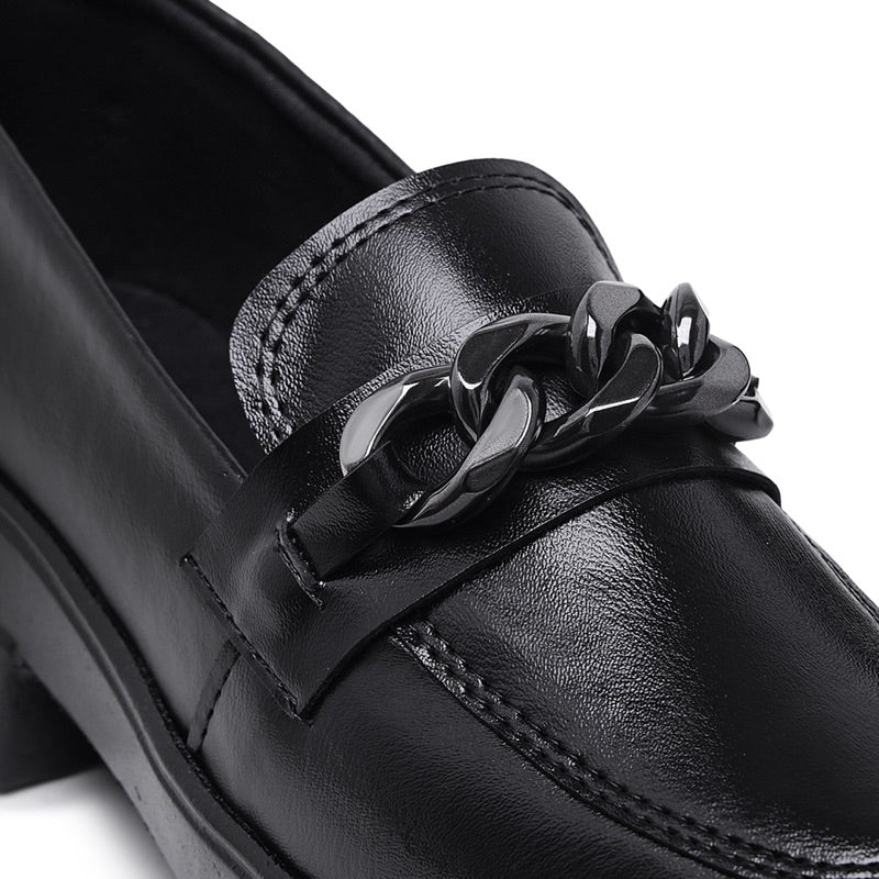 Mocassim Tratorado Oxford College Com Correntes Moda