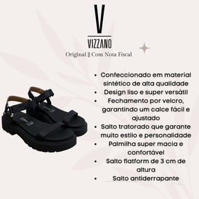 Sandalia Vizzano Papete Plataforma Tratorada Tiras (Promoção)