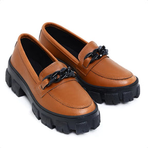 Mocassim Tratorado Oxford College Com Correntes Moda