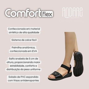 Sandalia Use Comfort Ortopedica Anabela
