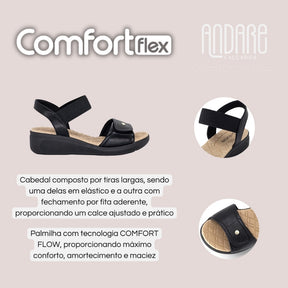 Sandalia Use Comfort Ortopedica Anabela