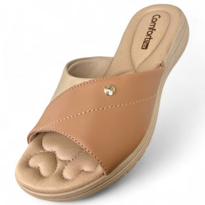 Sandália Feminina Caqui Comfortflex