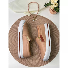 Sapatênis Feminino Slip On Casual Com Zíper Confortável